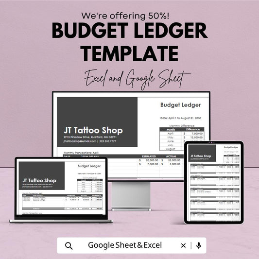 Budget Ledger Template | Budget Planner Spreadsheet | Income Expense Tracker | Personal Finance Template | Google Sheets & Excel |
