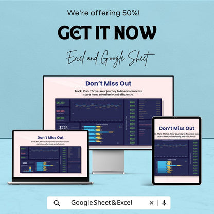 Forecast Dashboard Template | Income & Expense Tracker with Budget Planning | Google Sheets and Excel