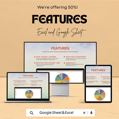 Personality Pie Chart Sheet | Editable Excel and Google Sheets Template | MBTI Personality Types Chart | Business & Personal Use
