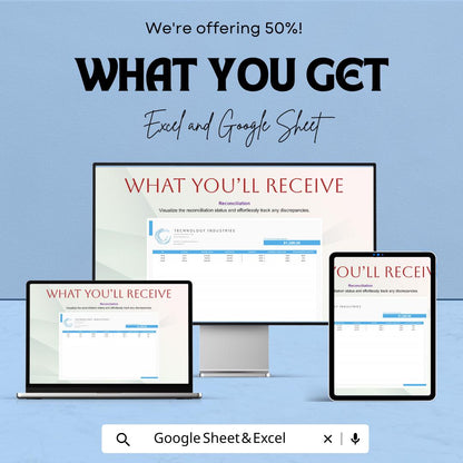 Accounts Receivable Reconciliation Template | Excel & Google Sheets | AR Tracker | Client Payment Log | Financial Reconciliation Spreadsheet