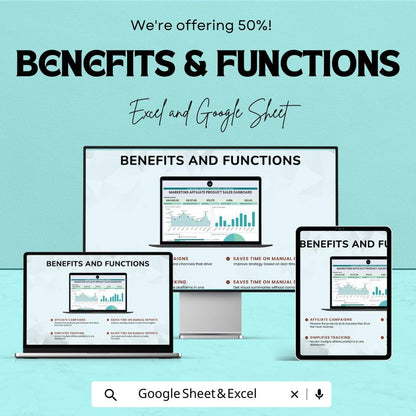 Marketing Affiliate Sales Dashboard | Track Affiliate Revenue & Performance | Digital Download | Affiliate Marketing Dashboard Template