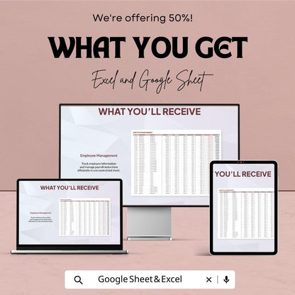 Finance Payroll Deduction Analysis Template | Payroll Dashboard | Employee Deduction Tracker | Excel & Google Sheets | HR Finance Report