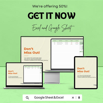 Printable Task Sheet - Task Planner Template, Excel & Google Sheets, Printable Daily Planner, Track Your Tasks and Deadlines