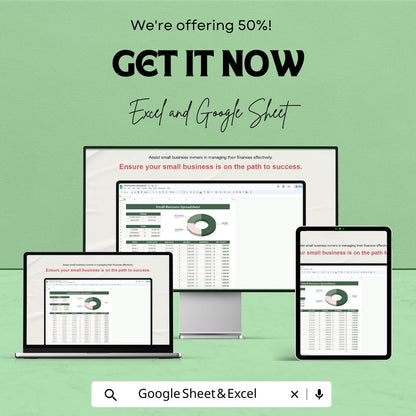 Small Business Spreadsheet Template | Business Finance Tracker | Profit and Expense Log | Small Biz Budget Sheet