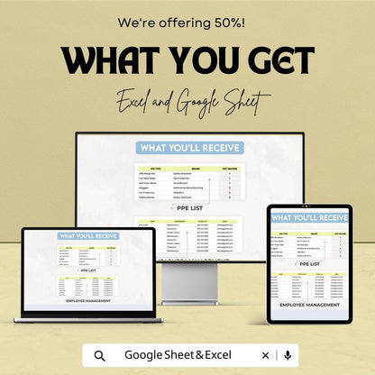PPE Fit Test Results Template Excel & Google Sheets | Respirator Fit Test Log | Safety Compliance Tracker | PPE Testing Record Sheet
