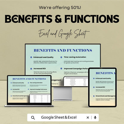 Sales Influencer Lead Count Template | Influencer Tracking Spreadsheet | Lead Management Tracker | Engagement & Conversion Tracker