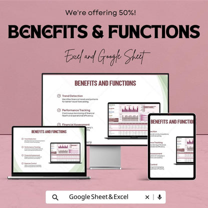 Advertising Yearly Financial Summary Sheet | Google Sheets Template | Financial Analysis | Budgeting & Forecasting Tool | Customizable