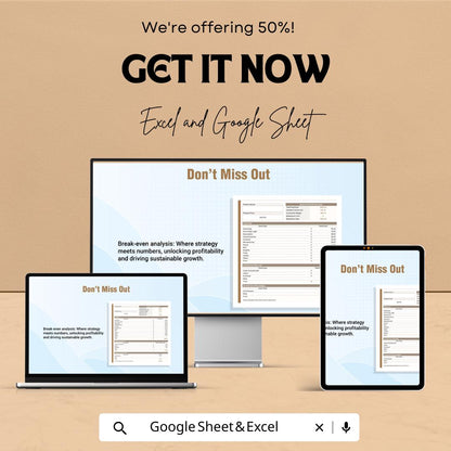 Finance Break-Even Point Analysis Template | Excel & Google Sheets Profit Planning Tool | Fixed Variable Cost Calculator