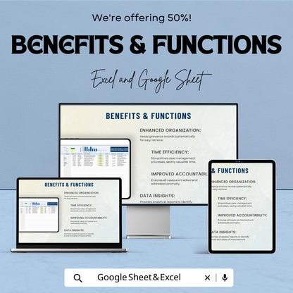 Legal Grievance Tracker Template, Employee Complaint Log, HR Case Management, Labor Dispute Tracker, HR Spreadsheet
