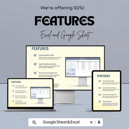 Sales Networking Event Attendee List Template | Event Guest Tracker | Conference Contact Sheet | Excel & Google Sheet Template