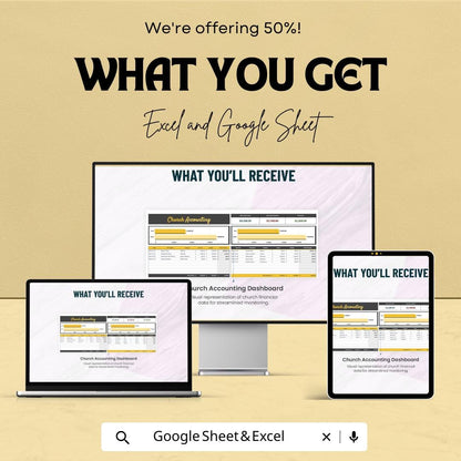 Church Accounting Template | Excel and Google Sheets | Church Finance Tracker | Donation & Expense Log | Ministry Budget Spreadsheet