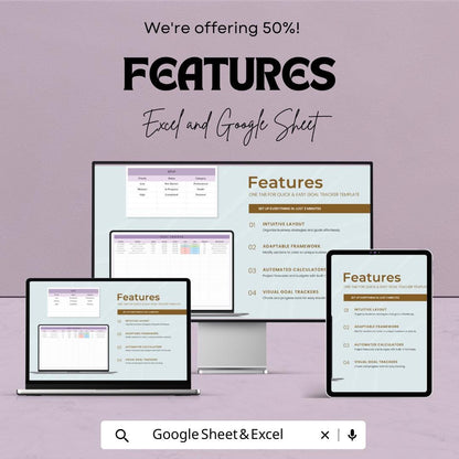 Goal Tracker Template - Excel and Google Sheets for Business Planning, Track Goals, Priorities & Status, Instant Download, Achieve Success
