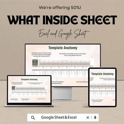 Financial Cost Variance Analysis Template | Budget vs Actual Tracker | Cost Control Spreadsheet | Financial Analysis Tool | Budget Tracker