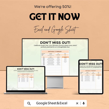 Birthday Itinerary Template | Editable Birthday Planner | Party Schedule & Guest List Planner | Digital Download
