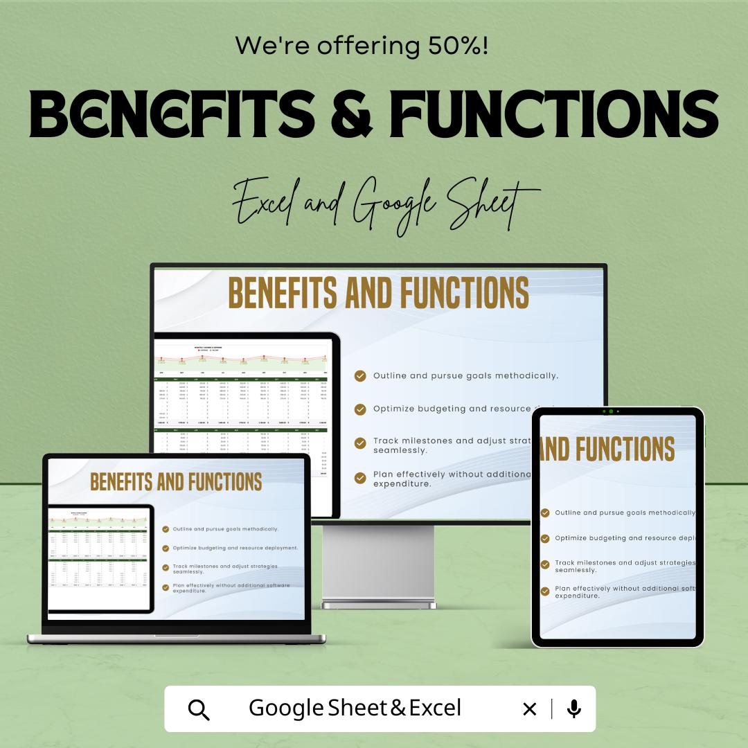 Financial Workbook Template | Excel and Google Sheets | Budget Planner, Income & Expense Tracker, Business Finance Organizer