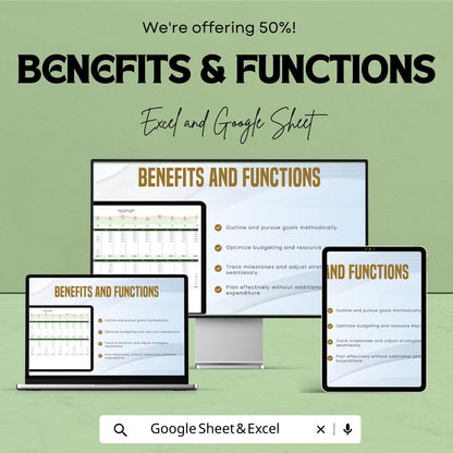 Financial Workbook Template | Excel and Google Sheets | Budget Planner, Income & Expense Tracker, Business Finance Organizer
