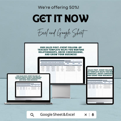 Sales Post-Event Follow-Up Tracker Template | Excel & Google Sheets Lead Management Tool | Sales Follow-Up Dashboard