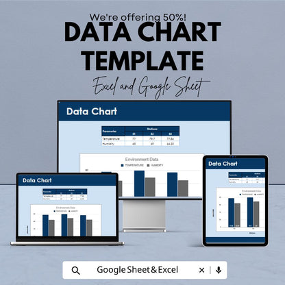 Data Chart Template | Excel Dashboard Template | Google Sheets Chart Template | Data Visualization Spreadsheet | KPI Dashboard Template