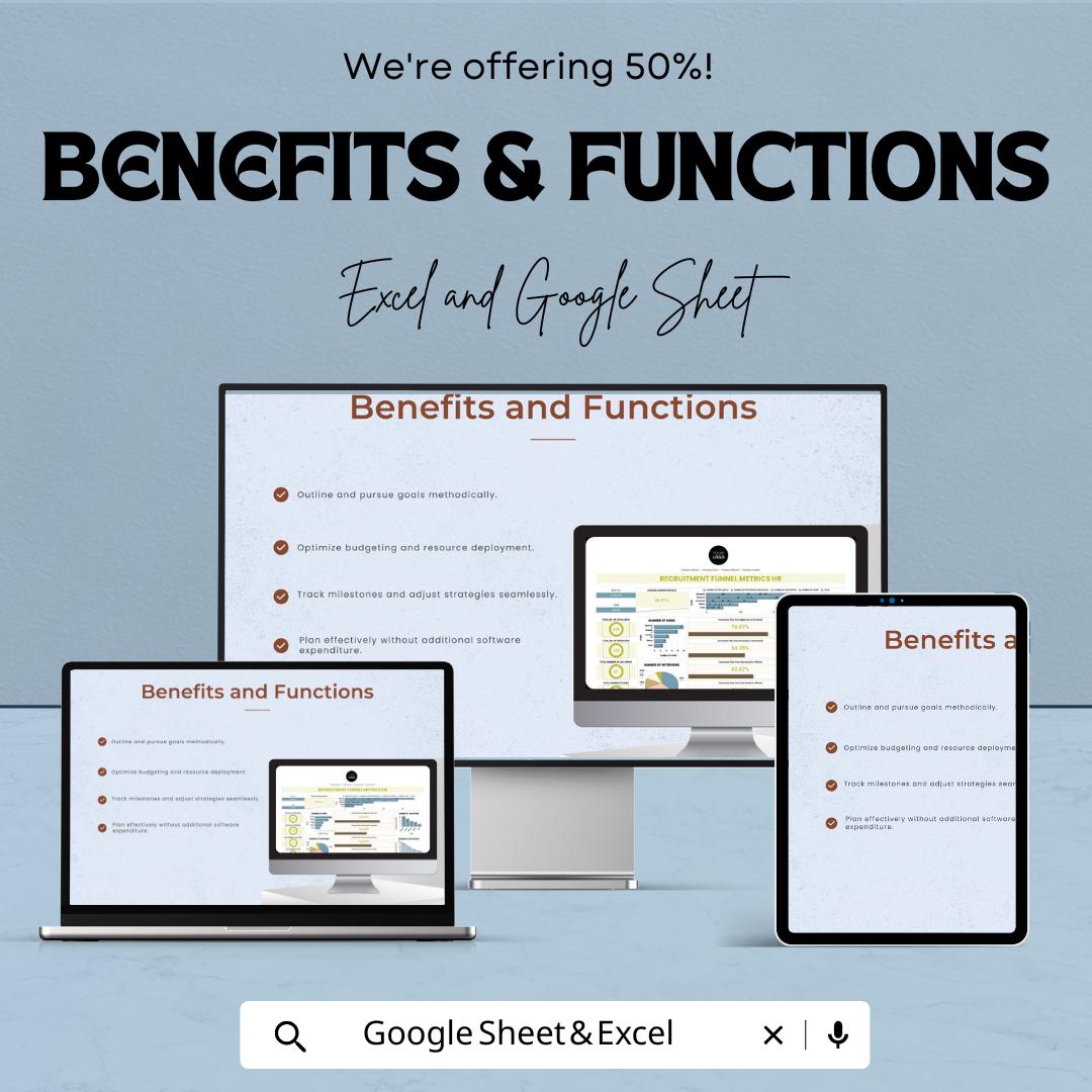Recruitment Funnel Metrics HR Template | HR Dashboard | Hiring Metrics Tracker | Recruitment Analytics Sheet | Excel & Google Sheets
