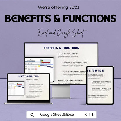 Operations Project Timeline Gantt Chart Template | Project Schedule Tracker | Excel & Google Sheets