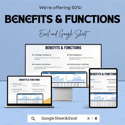 Business Plan Forecast Template | Financial Projection sheet | Revenue and Expense Forecast | Excel & Google Sheets | Business Planner