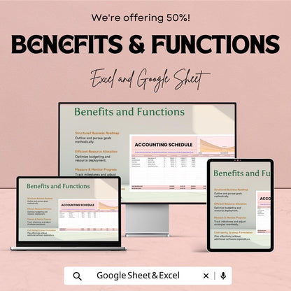 Accounting Schedule Template | Financial Tracking Spreadsheet | Monthly Expense Tracker Template | Business Finance Planner