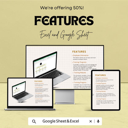 New Hire Training Log HR Template | Employee Onboarding Tracker | Training Log Spreadsheet | Excel & Google Sheets