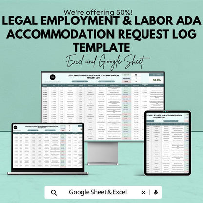 ADA Accommodation Tracker, Employee Accommodation Request Log, HR Compliance Template, Employment Law Tracker