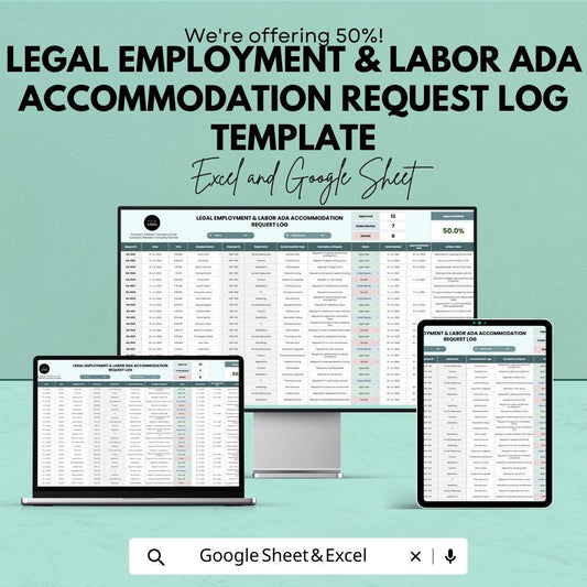 ADA Accommodation Tracker, Employee Accommodation Request Log, HR Compliance Template, Employment Law Tracker
