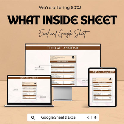 Website ROI Analysis Template | Website Performance ROI Calculator | Web Analytics Spreadsheet | Digital Download
