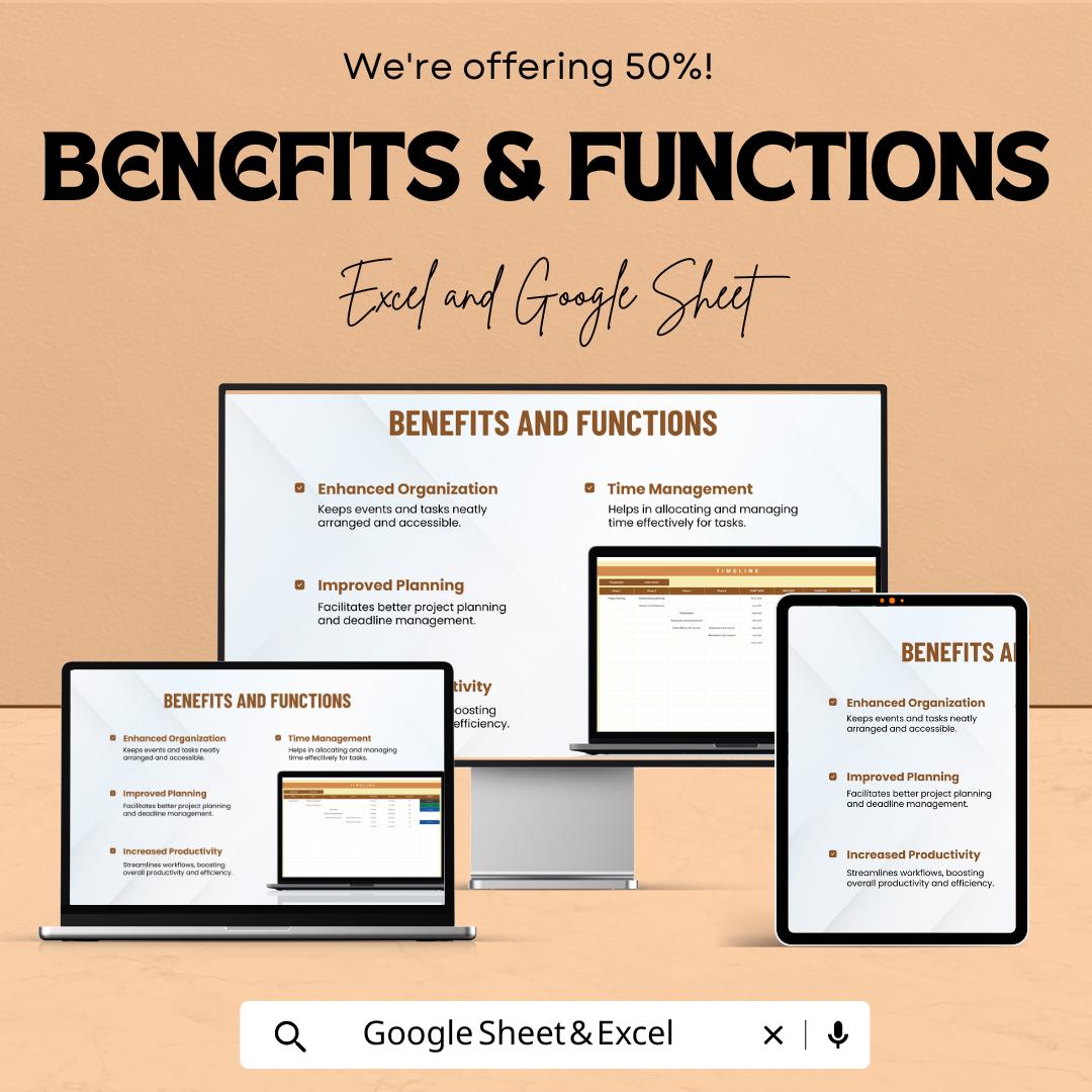 Timeline Template | Project Schedule Excel and Google Sheet | Editable Planner | Task & Milestone Tracker | Project Management Tool