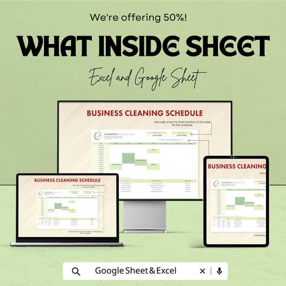 Business Cleaning Schedule Template | Cleaning Checklist Planner | Janitorial Schedule Sheet | Office Cleaning Planner