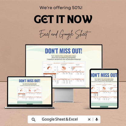 Budget Format Sheet | Monthly Budget Tracker | Google Sheet & Excel Template | Expense Tracker Spreadsheet | Financial Planning Tool