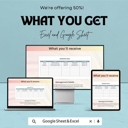Financial Report Sheet Template | Excel & Google Sheets | Income Statement, Balance Sheet, Cash Flow, Financial Analysis Tool