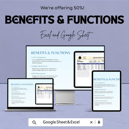 Marketing Exhibitor Cost Analysis Template, Trade Show Budget Spreadsheet, Event Expense Tracker, ROI Calculator