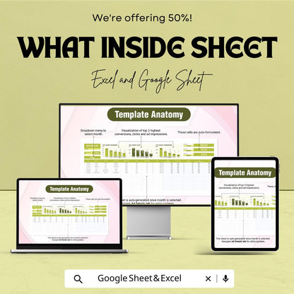 Advertising Programmatic Media Buying Log Sheet - Track Ad Campaign Performance in Excel & Google Sheets