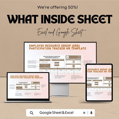 Employee Resource Group (ERG) Participation Tracker HR Sheet - Excel and Google Sheet - Monitor Diversity, Engagement & Event Attendance |
