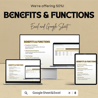 FMLA Eligibility and Tracking Tool HR Template | Employee Leave Tracker | Excel and Google Sheets HR Spreadsheet