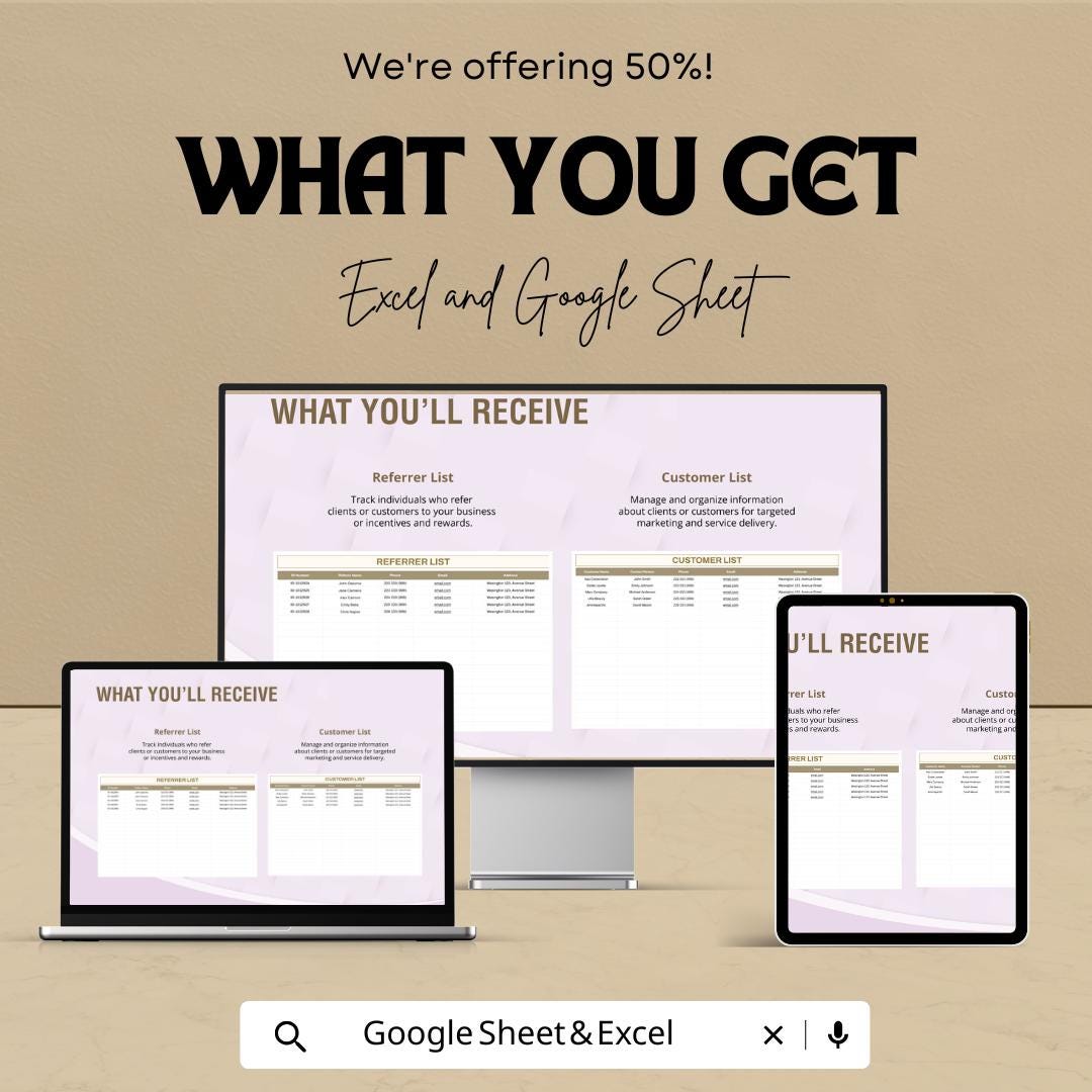 Sales Referral Commission Calculator Sheet | Excel and Google Sheets Template | Track Referrals & Commissions | Automated Commission Tracker