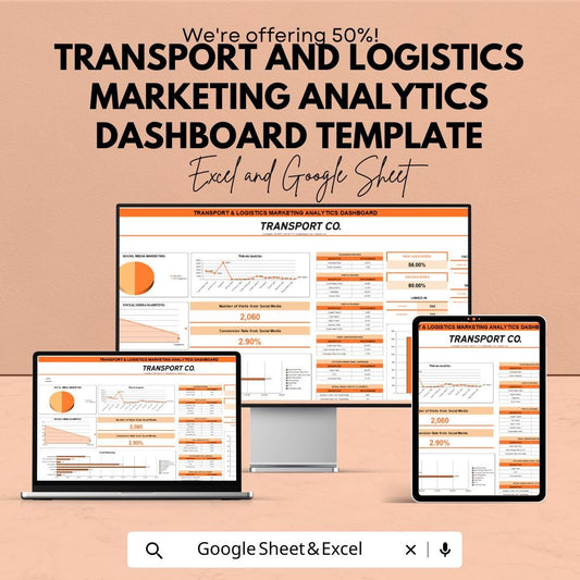 Transport and Logistics Marketing Analytics Dashboard Template | KPI Performance Tracker | Business Analytics Report