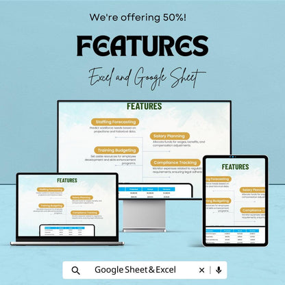 Human Resource Budget Template | HR Budget Planner Excel and Google Sheets | Employee Cost & Salary Tracker