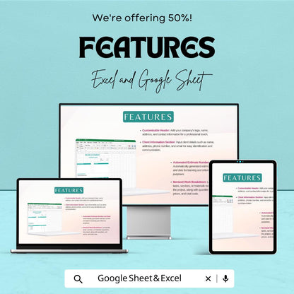Blank Work Estimate Sheet Template – Excel and Google Sheets – Customizable Invoice & Estimate Tool for Professionals