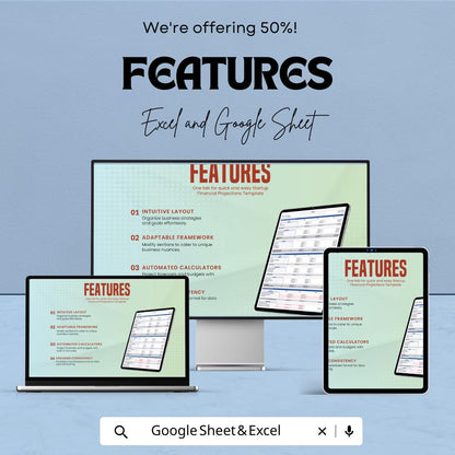 Startup Financial Projections Template | Business Forecast Spreadsheet | Income Statement & Expense Tracker