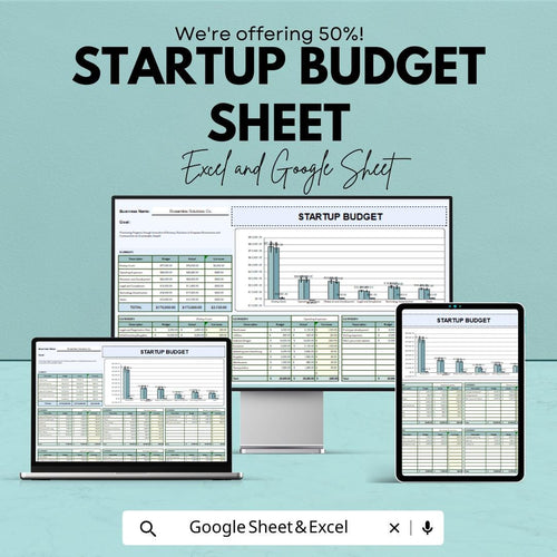 Startup Budget Sheet Template - Excel and Google Sheets for Financial Planning & Tracking