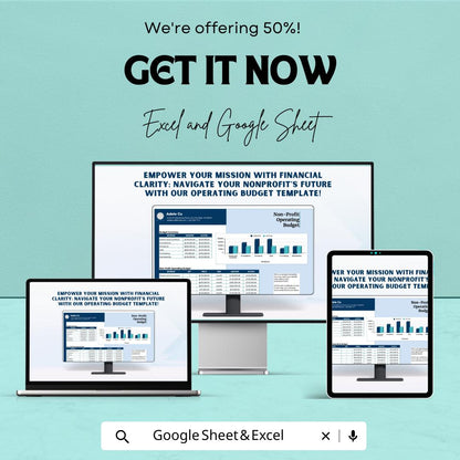 Nonprofit Operating Budget Sheet | Excel & Google Sheets | Editable Financial Template | Budget Tracker for Nonprofits