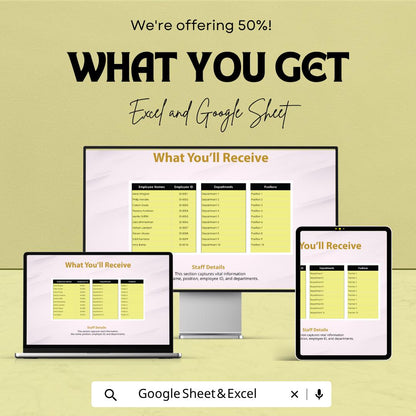 Construction Staff Timesheet Template Excel Google Sheets | Employee Time Tracker | Payroll Spreadsheet | Workforce Management Sheet |