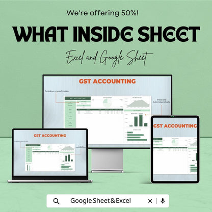 GST Accounting Template | Automated GST Report Spreadsheet | Business Tax Tracker | GST Summary and Analytics