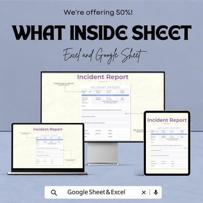 Incident Report Template | Excel & Google Sheets | Employee Incident Form | Workplace Safety Report | Editable Business Template