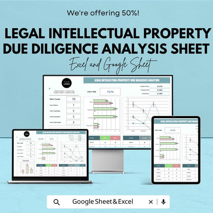 Legal Intellectual Property Due Diligence Analysis Sheet - Google Sheet Template for IP Management - Patent & Trademark Evaluation