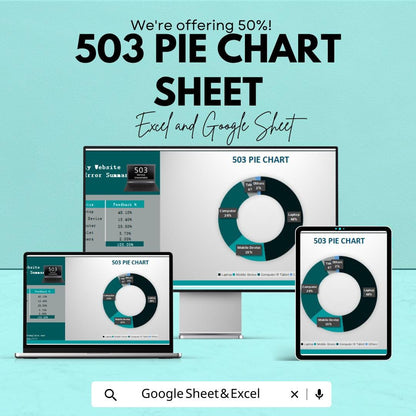 503 Pie Chart Sheet – Excel & Google Sheets Template | Customizable Data Visualization | 50% Off